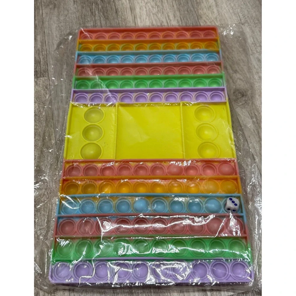 Big Pop It Fidget Game Board Toy‎ Multi Colors Dice Included Stress Relief Fun